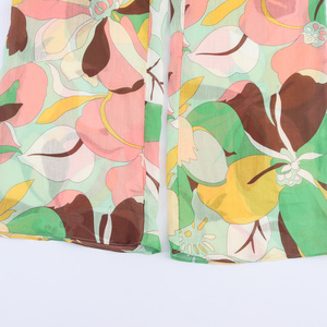 Pantaloni Lunghi in <span class=keywords><strong>Lino</strong></span> <span class=keywords><strong>Verde</strong></span> con Coulisse in Vita, Stampa Floreale, Casual e alla Moda per Donne - Product Image 4