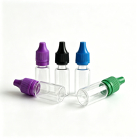 Bouteilles vides en plastique PET/PE de 10 ml, 15 ml, 20 ml, 30 ml, couleur personnalisée, à presser, à sécurité enfant, pour huiles essentielles et gouttes oculaires – Approvisionnement direct usine