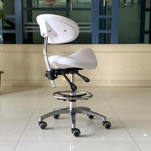 Chaise de pédicure classique blanche pivotante avec dossier, tabouret de technicien avec fonction de massage, couleur personnalisable, haute capacité de charge pour SPA - Product Image 2