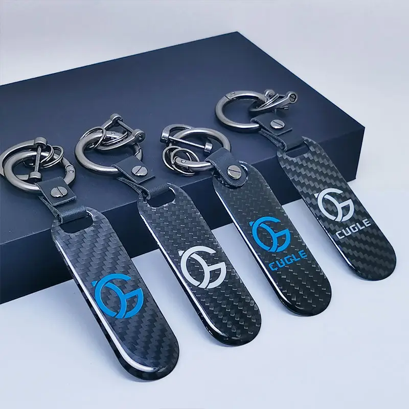 High Quality Stainless Steel Laser Microfiber Logo Texture Custom Leather Car Key Ring Chain Promotional Carbon Fiber Keychain