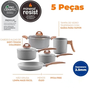 Baterías de cocina de mármol gris serie Profesional juego de ollas de cocina utensilios de cocina de cerámica - Product Image 4