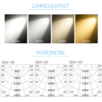Spot LED sur rail RONSE Modern Slim Elegance 3CCT type H, puce COB, lentille noire, orientable, montage mural, dimmable, IRC 90 élevé