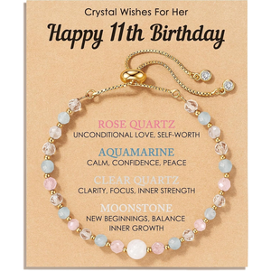 Bracelets à maillons tendance pour femmes en acier inoxydable avec cristaux naturels, quartz rose, pierre de lune, pierres de guérison, <span class=keywords><strong>bijoux</strong></span>, bracelet perlé - Product Image 4