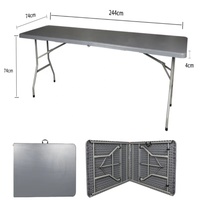 Table pliante légère en plastique, design moderne, imperméable, facile à transporter, coussin à séchage rapide, pour camping, barbecue, banquet en extérieur - Vente flash