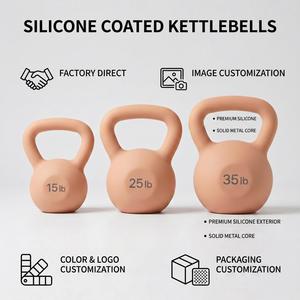 Kettlebell en fonte recouverte de silicone écologique, poids réglable, kettlebells portables antidérapants pour le corps entier - Product Image 1