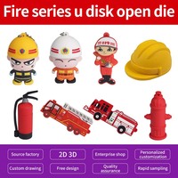 Bombero 3D forma Logo Pvc dibujos animados USB 64Mb 128Mb 256Mb 512Mb Pen Drive 8Gb Pendrive 16Gb Memory Stick personalizado Usb Flash Drive