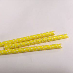 Vendita calda giallo pois 12mm biodegradabile cannucce di carta per bevande calde - Product Image 5