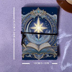 A6 máy tính xách tay đi đến cho lịch sử nghệ thuật ghi chú nghệ sĩ của sinh viên và phân tích tác phẩm nghệ thuật với ngôi sao mặt trăng lâu đài cuốn sách Rune mô hình trên - Product Image 4