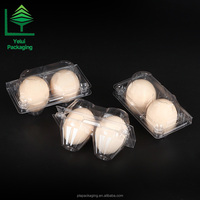 Boîte à œufs personnalisée grande capacité à 2 compartiments en PET recyclable pour œufs de poule/canard, rigide et résistante aux chocs, présentoir de vente au détail