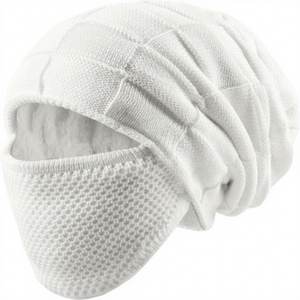 Knit Balaclava Full Face Black Winter Acrylic Unisex Adult Outdoor Wear 56-58CM Plain Style - Product Image 6