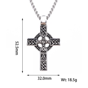 MECYLIFE Vintage Viking <strong>Celtic</strong> Knot Pendant <strong>Necklace</strong> Stainless Steel Vintage <strong>Cross</strong> <strong>Necklace</strong> Men - Product Image 6