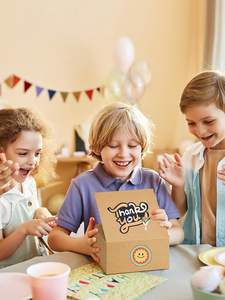 Boîtes cadeaux brunes 5x5x3.5 Boîtes cadeaux en papier kraft avec couvercles pour cadeaux, artisanat, mariage, anniversaire, fête, cupcake - Product Image 6