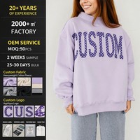 Sudadera con Cuello Alto y Logotipo Personalizado Bordado, Sudadera Holgada con Estampado de Puntos, Sudadera Transpirable de Algodón y Felpa Ecológica, Fabricante de Sudaderas