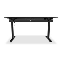 Bureau de jeu E-Sports multifonctionnel en bois avec éclairage RVB, hauteur réglable électriquement, design marquée et pliable