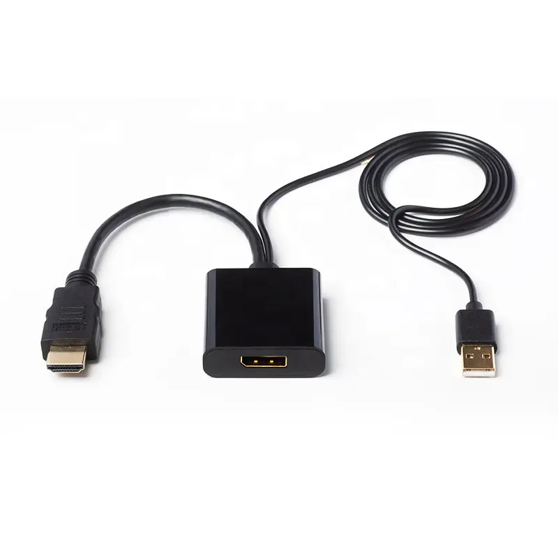 2022 Neuer OEM HDMI Stecker zu DisplayPort Buchse Adapter/Konverter mit USB Power HDMI zu DP Adapter für Monitor PS4 Projektor