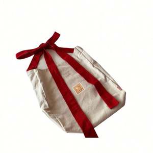 New Style Bulk Shopping Cotton Canvas Bow Tote Bags with Custom Logo - Product Image 5