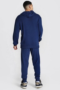 Hot sale Men Plain Hooded running suit Casual wear Cotton fleece Tracksuit - Product Image 2