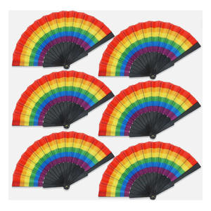 Personnalisé 23cm 33cm Imprimé Pride Rainbow Ventilateurs Pliants Décorations Pride Fan Gay <span class=keywords><strong>Lesbienne</strong></span> Mariage Pride Fan - Product Image 1