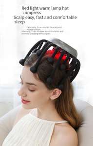 Máquina automática do massageador da cabeça Massagem profunda vibratória Massageador cabeça do polvo ABS + Silicone 2000mAh Bateria Infravermelho - Product Image 6