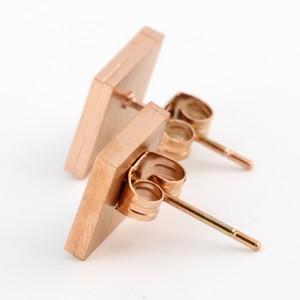 <b>Stud</b> <b>Earrings</b> Square Rose Gold Shell Inlay Geometric Design Fashion Jewelry - Product Image 4