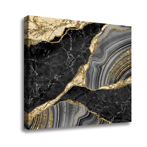 Cuadro de Lienzo Grande de 100x100cm con Impresión Digital Abstracta de Grano de Mármol y Purpurina para Decoración del Hogar - Product Image 2