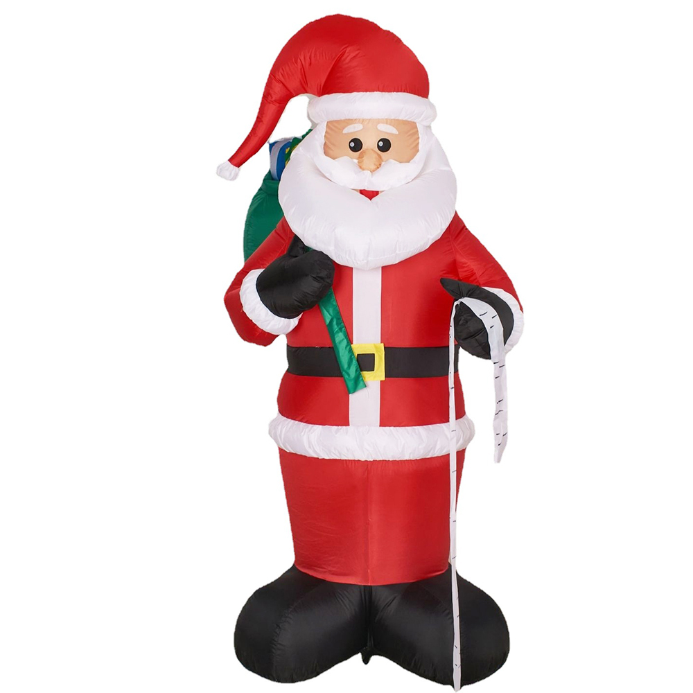 Père Noël gonflable de 1,80 m avec sac cadeau