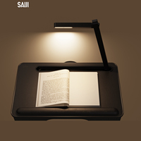 Table de bureau portable ergonomique XGear avec surface en cuir, grand espace et lampe LED
