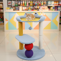 Arbre à chat combiné rond en sisal avec maison, griffoir et jouet tout-en-un pour chats