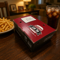 Boîte d'emballage alimentaire en papier recyclable personnalisée en gros avec fond à verrouillage automatique pour l'emballage des chips et autres aliments.