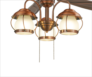 พัดลมเพดาน5ใบพัด DC สไตล์อเมริกันโบราณไฟ LED ดีไซน์ดั้งเดิมสำหรับห้องน้ำ - Product Image 3