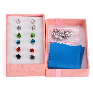 Boucles d'oreilles clous en acier inoxydable Asonsteel en forme de cube, tendance et populaires pour femmes - Product Image 3