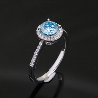 Bague de fiançailles et de mariage en argent 925 avec diamant coloré et moissanite verte pour femme