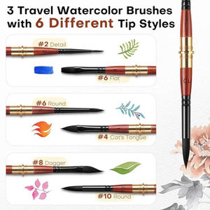 Juego de 6 Pinceles de Acuarela de Doble Punta 2026, Pelo de <span class=keywords><strong>Ardilla</strong></span>, Puntas Versátiles con Estuche, Perfectos <span class=keywords><strong>para</strong></span> Pintura de Acuarela y Gouache - Product Image 5
