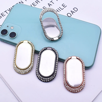 Accessoires de téléphonie mobile en gros : Support de téléphone portable pliable et portable, mini anneau de maintien pour smartphone, avec motif diamant ovale
