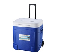 Roues refroidisseur de glace 55L grande capacité chariot glacière pour camping plage coffre à glace longue durée isolé boîte de refroidissement à roues