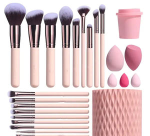 Ensemble de pinceaux de maquillage vegan à bas prix - 15 pièces - Poils synthétiques doux de haute qualité - Marque privée avec service OEM/ODM - Product Image 6