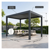 Pergola de jardin motorisée robuste et étanche, pergola en aluminium, auvent bioclimatique, systèmes de pergola pour terrasse au bord de la piscine, villa