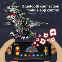 Bloques de Construcción de Dinosaurios Jurásicos a Control Remoto, con Partículas Pequeñas, de Plástico ABS, Juguete Electrónico