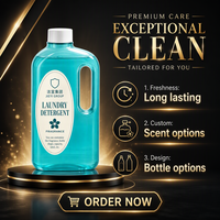 Détergent liquide pour lessive Teal Tall Strap Jug, produits de nettoyage, parfum longue durée, fraîcheur persistante