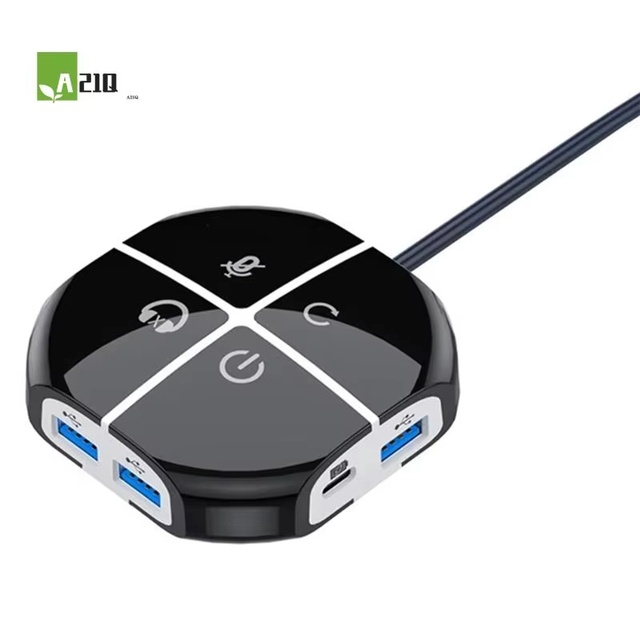 A21Q Desktop Computer Power Switches Button With 2 USB and Sound Port for Office Home