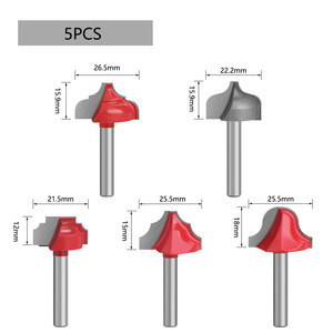 Carbide Tipped Roundover Router Bits 1/4 In Shank Woodworking <b>Cutter</b> Set For Cabinet Door <b>Edge</b> Routing - Product Image 1