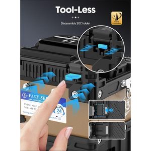 Empalmadora de Fibra Óptica Jilong 300T a Batería para Líneas Troncales, Alineación de Núcleo Totalmente Metálico con 6 Motores y Calentamiento 3D - Product Image 6