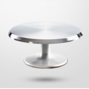 Aluminum Alloy Cake Turntable 12 Inch Rotating Stand For Baking Decoration Commercial Use Silver Color - Product Image 1