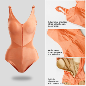 Traje de baño de una pieza para mujer, liso, transpirable, moldeador, levanta glúteos, sin mangas - Product Image 6