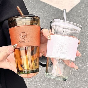 Vasos de vidrio ámbar personalizables Bebidas diarias Taza de café Impresión de logotipo Práctico y creativo - Product Image 4