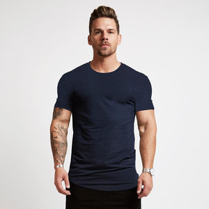 95% Cotton 5% Spandex Heavyweight <b>Tshirt</b> Custom Printing Manufacturer Mens Fitness Crew Neck Gym T Shirt Men - Product Image 3