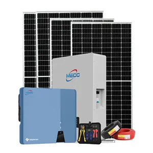 2024 MECC komplettes Solarenergiesystem-Set Holzbox Aluminiumlegierung Hybrid Off-Grid 3 kW 5 kW 8 kW 10 kW Solarpanel-Heimbatterie