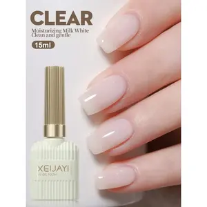 Vernis à ongles gel blanc laiteux Xeijayi 15ml, hydratant, gel UV pour usage professionnel en salon - Product Image 1