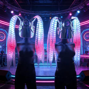 Casco con Trenza Luminosa LED, Brillante y Seguro <span class=keywords><strong>para</strong></span> Ciclismo, Skateboarding, Actuaciones, Fiestas, Adultos y Niños - Product Image 1