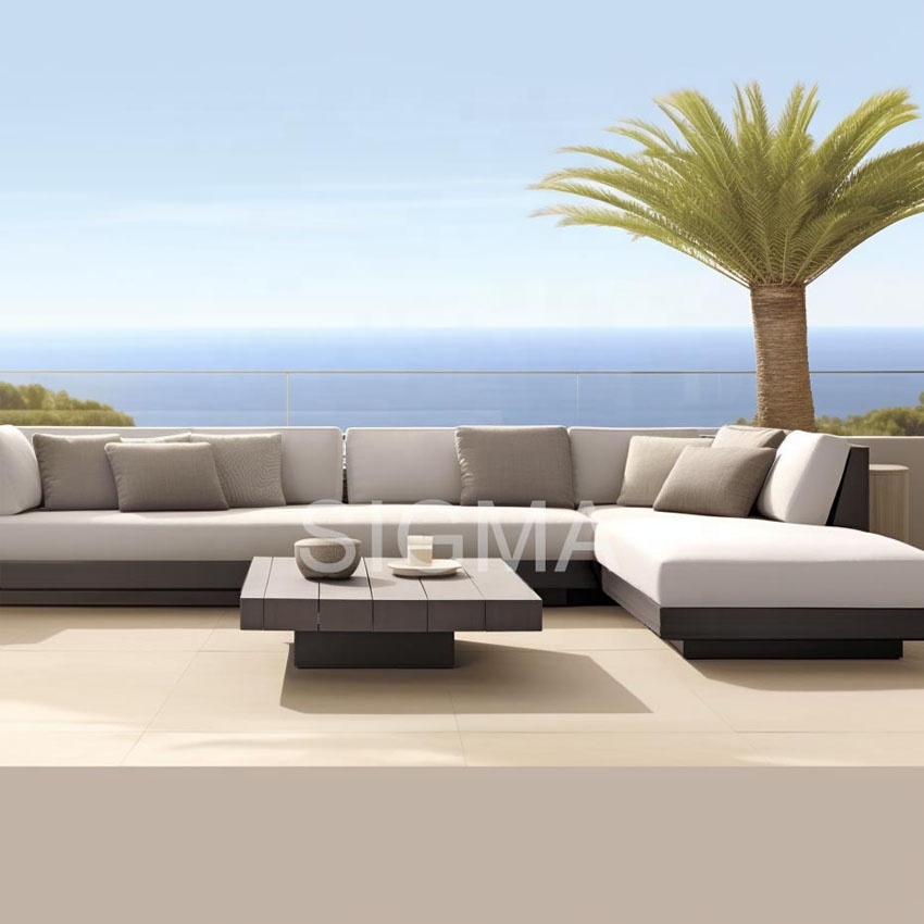 Hot sale modern hotel outdoor sofa set aluminum furniture garden sofa sectional
